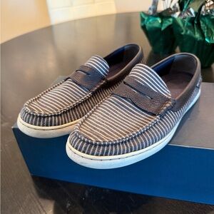 Cole Haan Navy Striped Boat Shoes